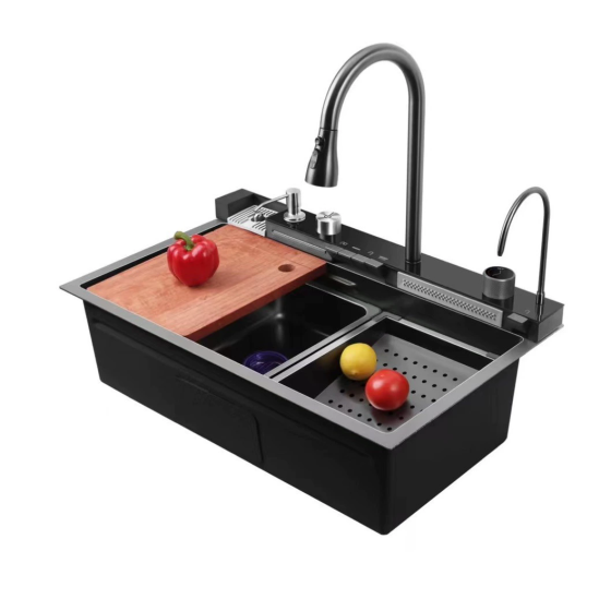 T314 75*45 black sink ,and all parts,stock